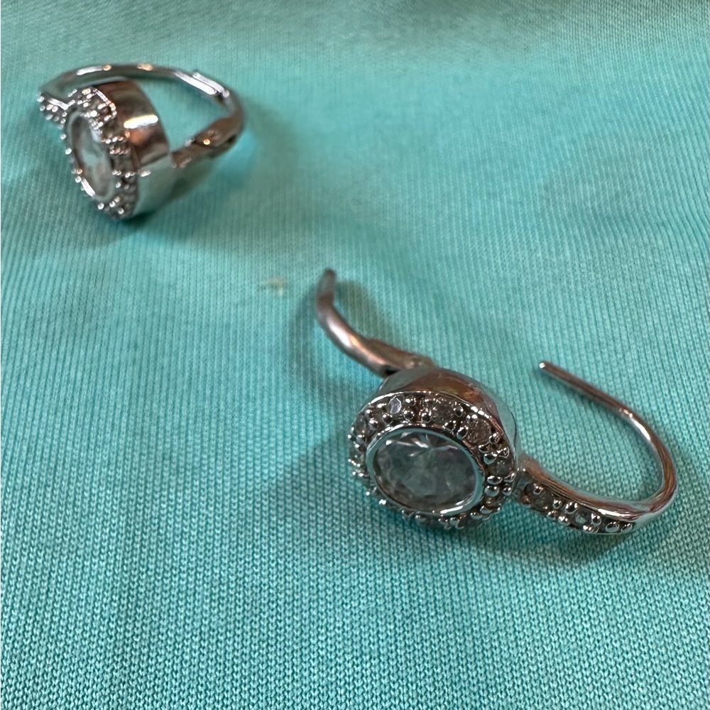 Elegant Silver Crystal Hoop Earrings - Picture 3 of 6